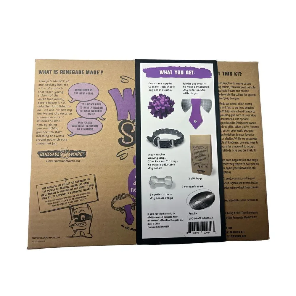 Renegade Made Wag Swag KIT Vegan Leather and Buckle DIY Dog Collar Craft Kit